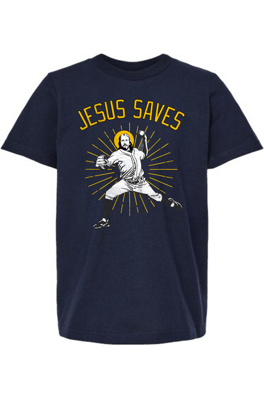 Jesus Saves - Baseball | Kids Tee