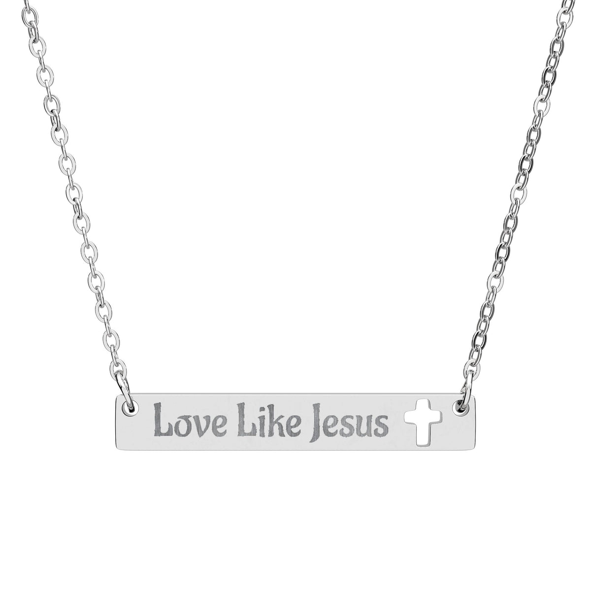 Love Like Jesus | Cutout Cross Bar Necklace