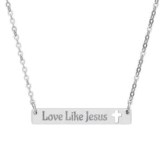 Love Like Jesus | Cutout Cross Bar Necklace