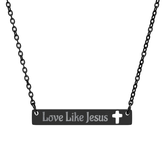 Love Like Jesus | Cutout Cross Bar Necklace