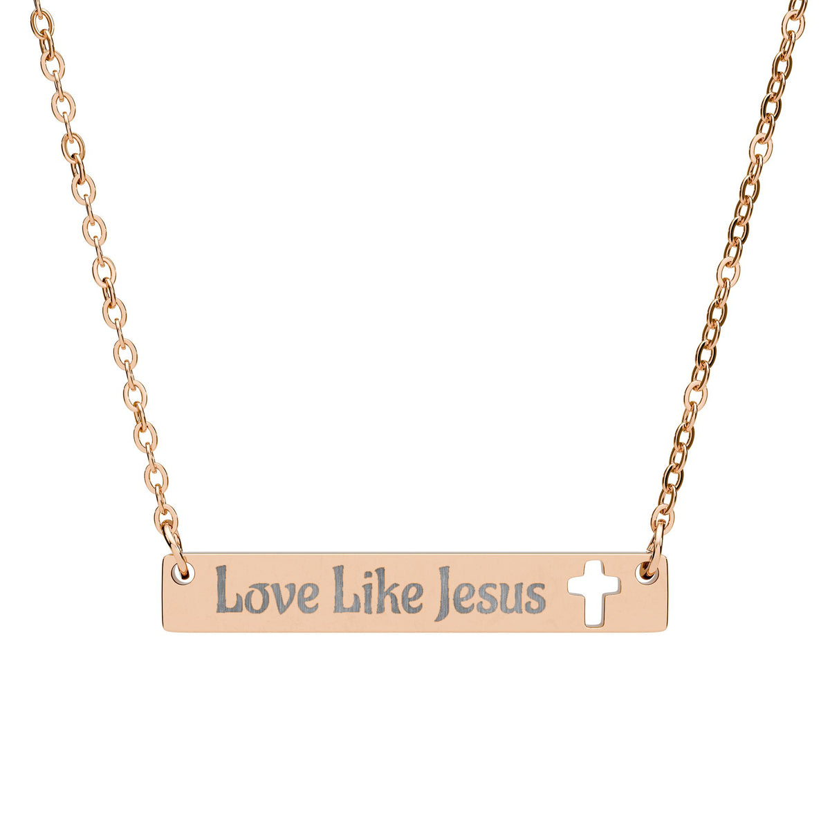 Love Like Jesus | Cutout Cross Bar Necklace