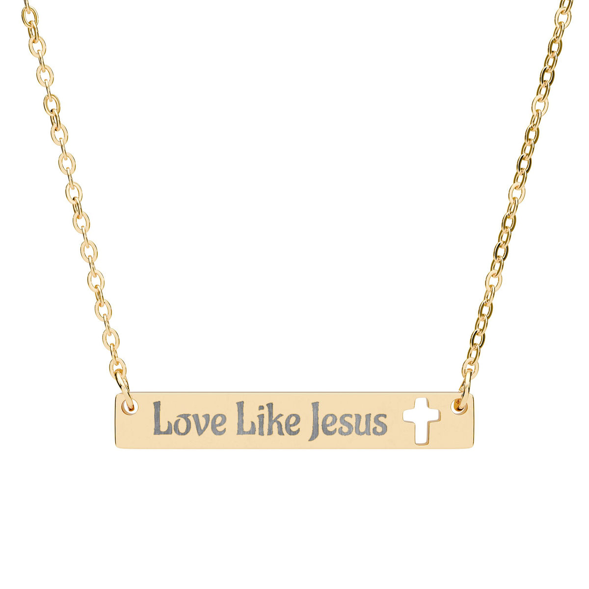 Love Like Jesus | Cutout Cross Bar Necklace