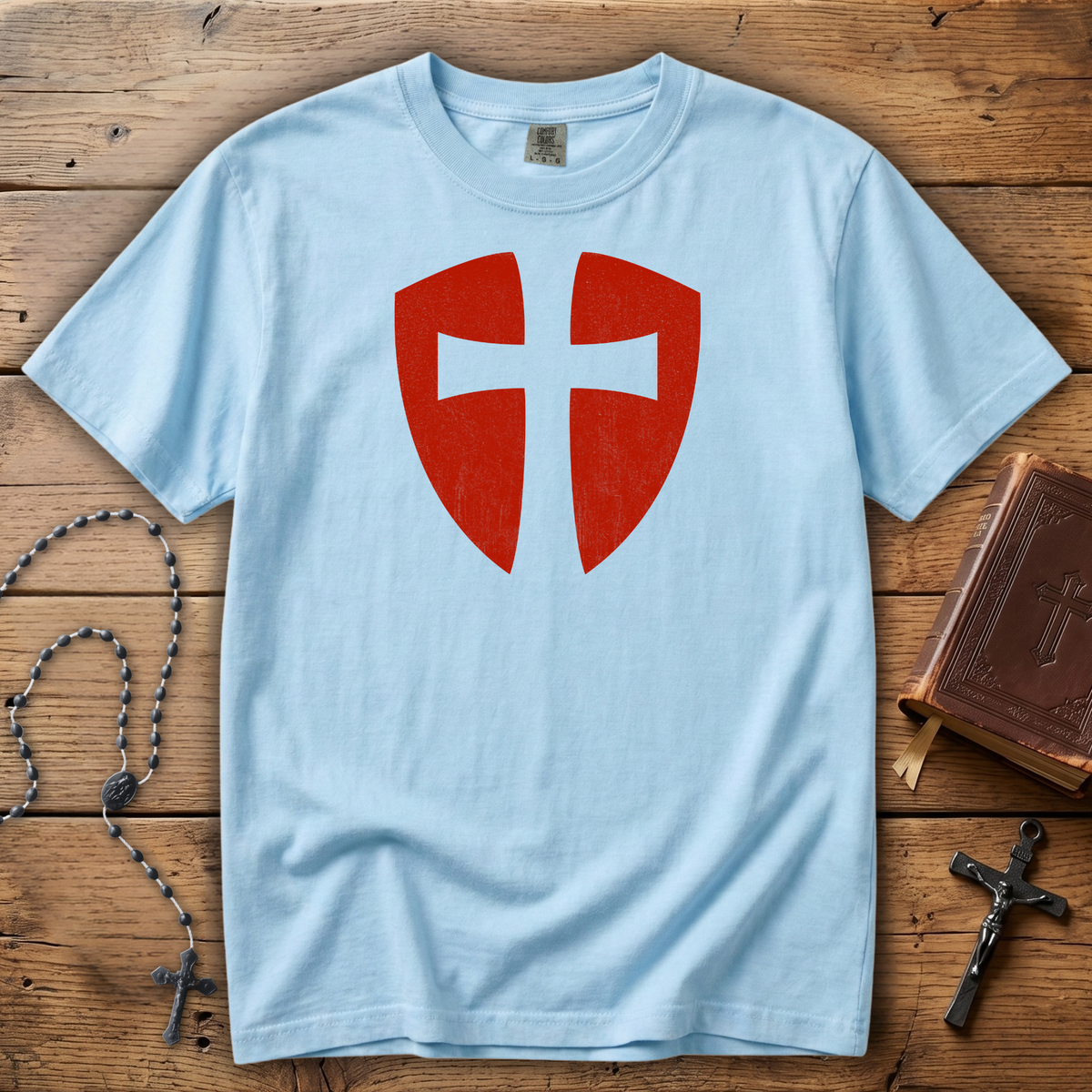 Knights Templar Cross Shield | Comfort Colors Tee