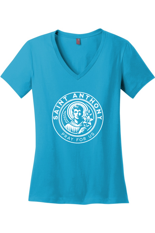 St. Anthony - Pray for Us - Women's V-Neck Tee