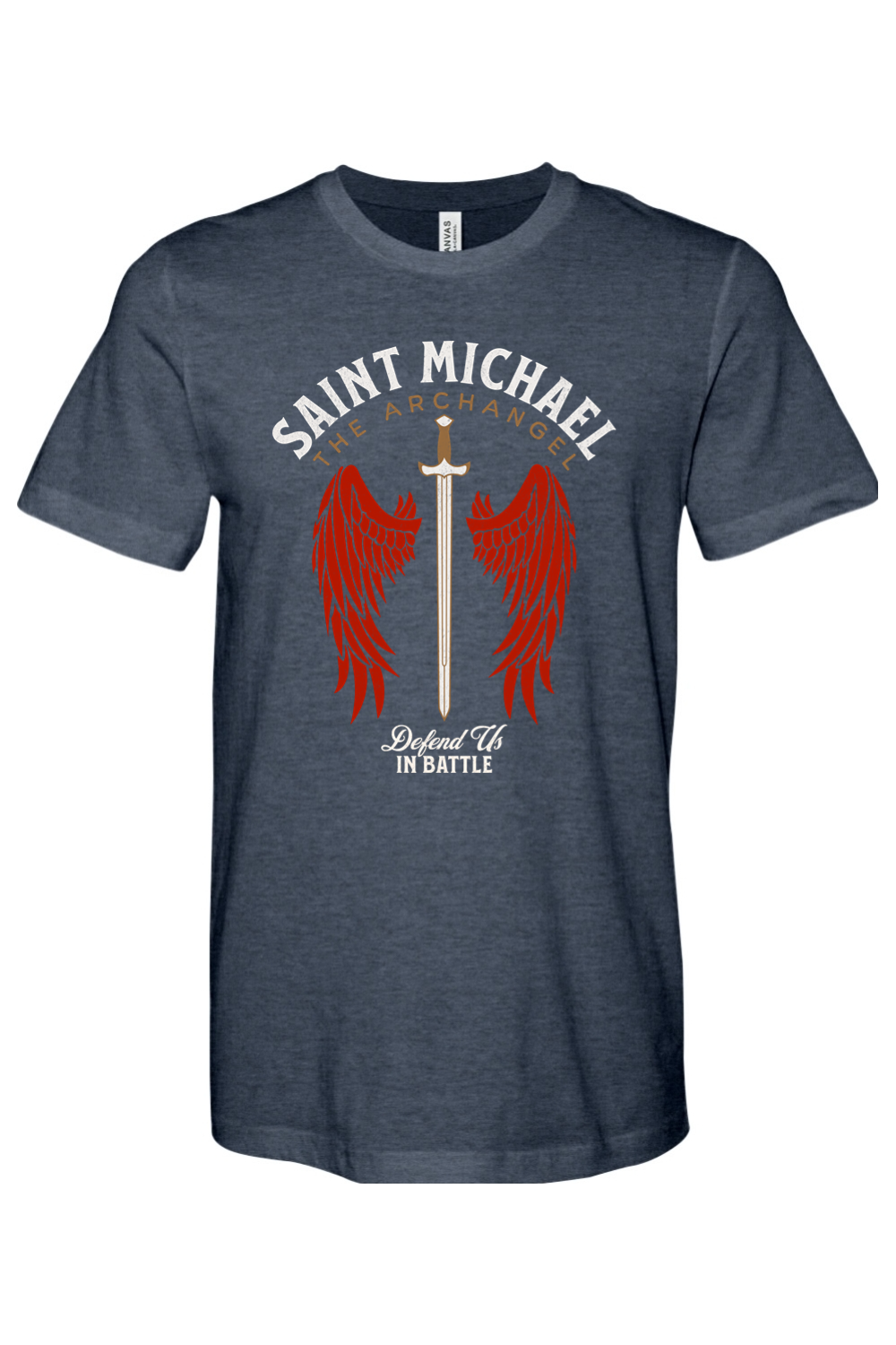 St. Michael The Archangel - Defend Us in Battle - 4XL - Bella + Canvas Jersey Tee