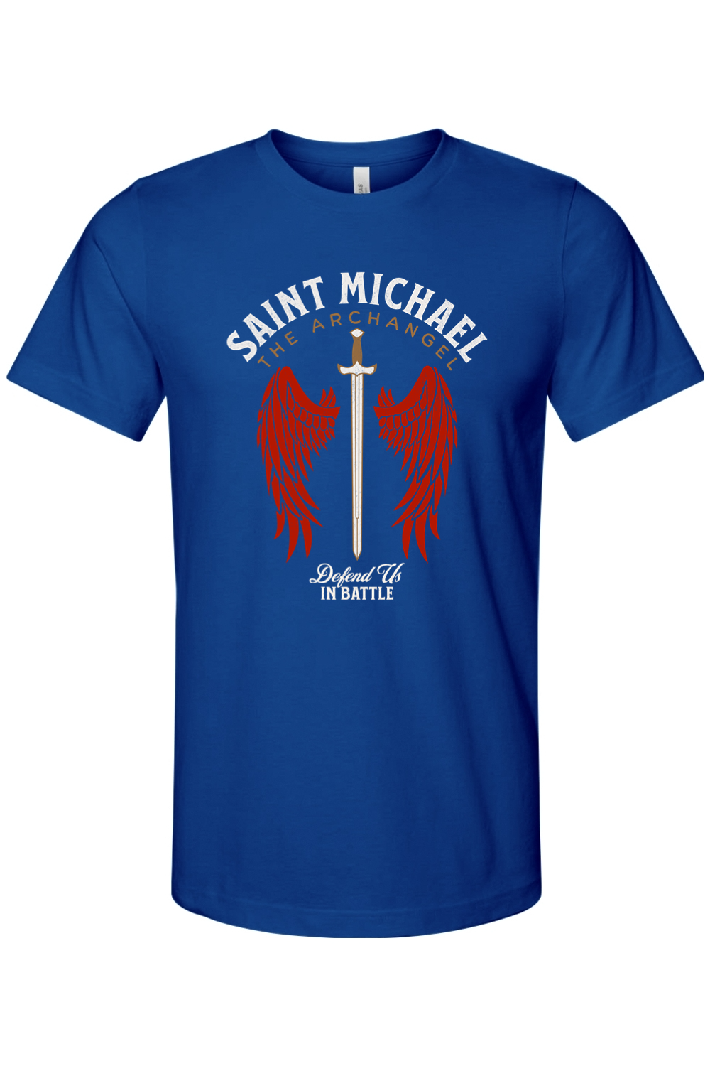 St. Michael The Archangel - Defend Us in Battle - 4XL - Bella + Canvas Jersey Tee