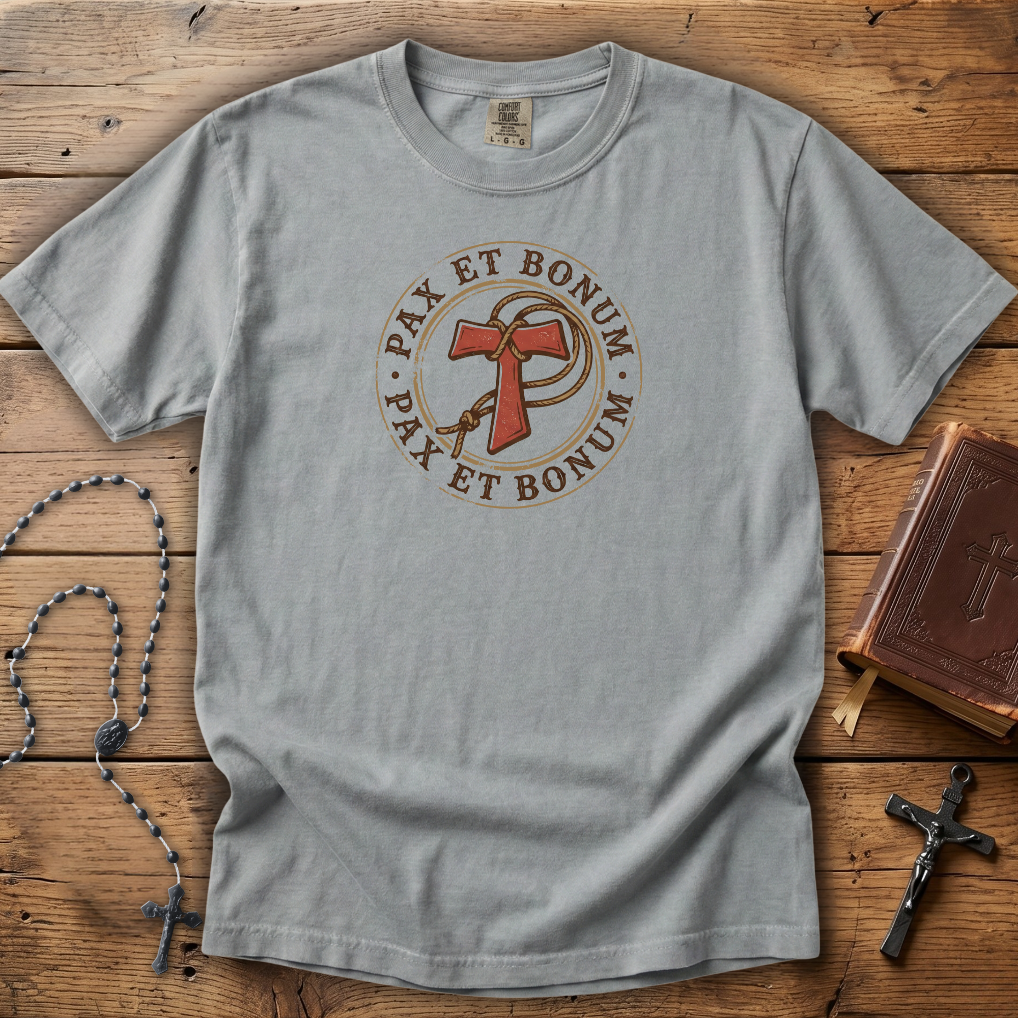 Pax et bonum (Peace and Goodness) - Comfort Colors Tee