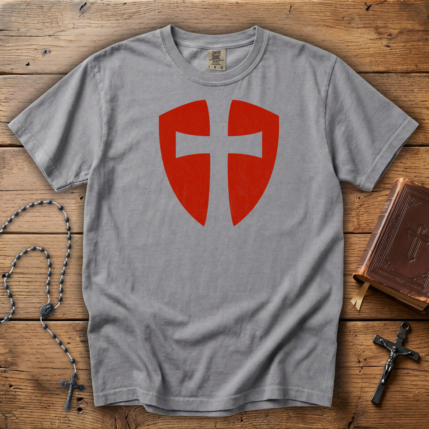 Knights Templar Cross Shield | Comfort Colors Tee