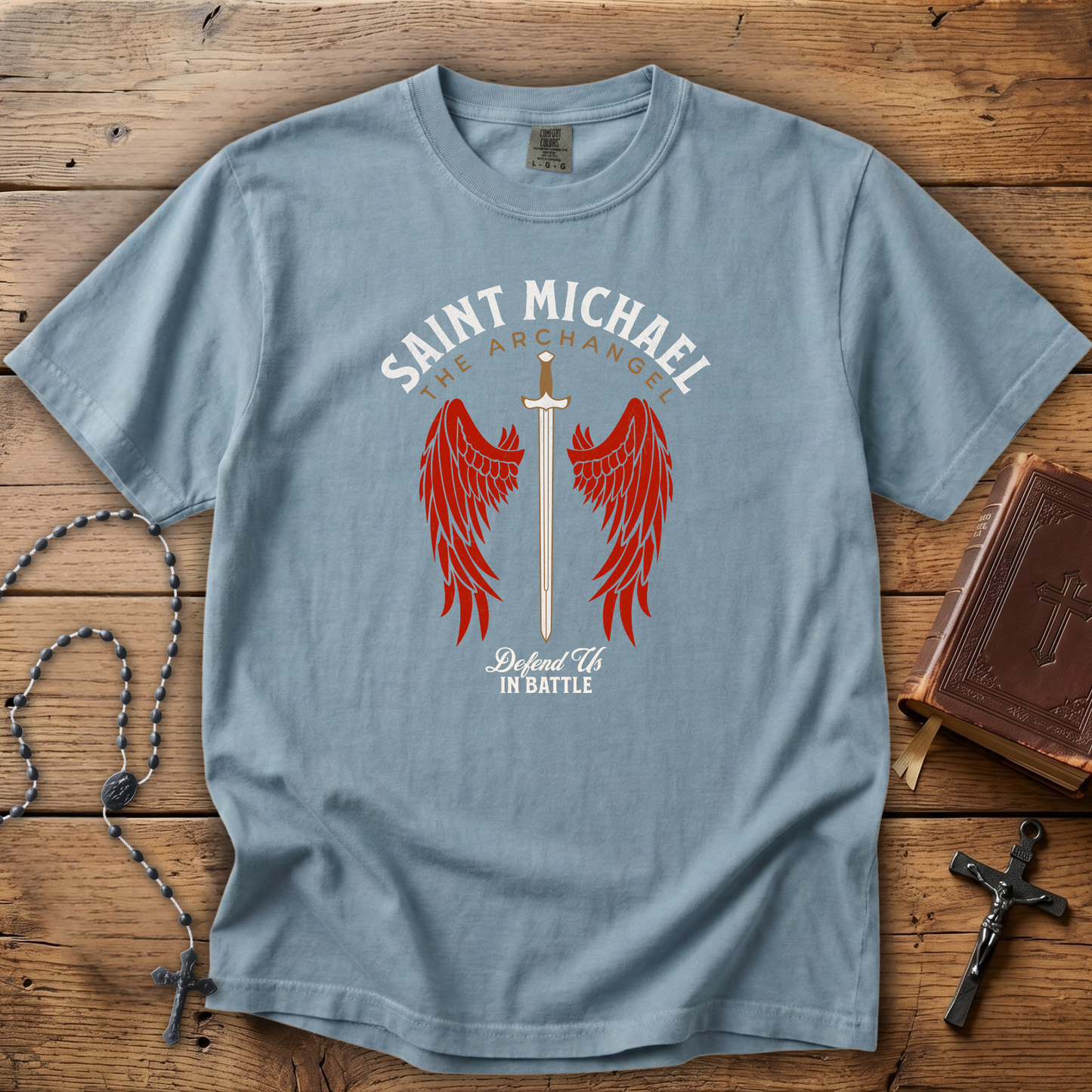 St. Michael - Defend Us In Battle | Comfort Colors Tee