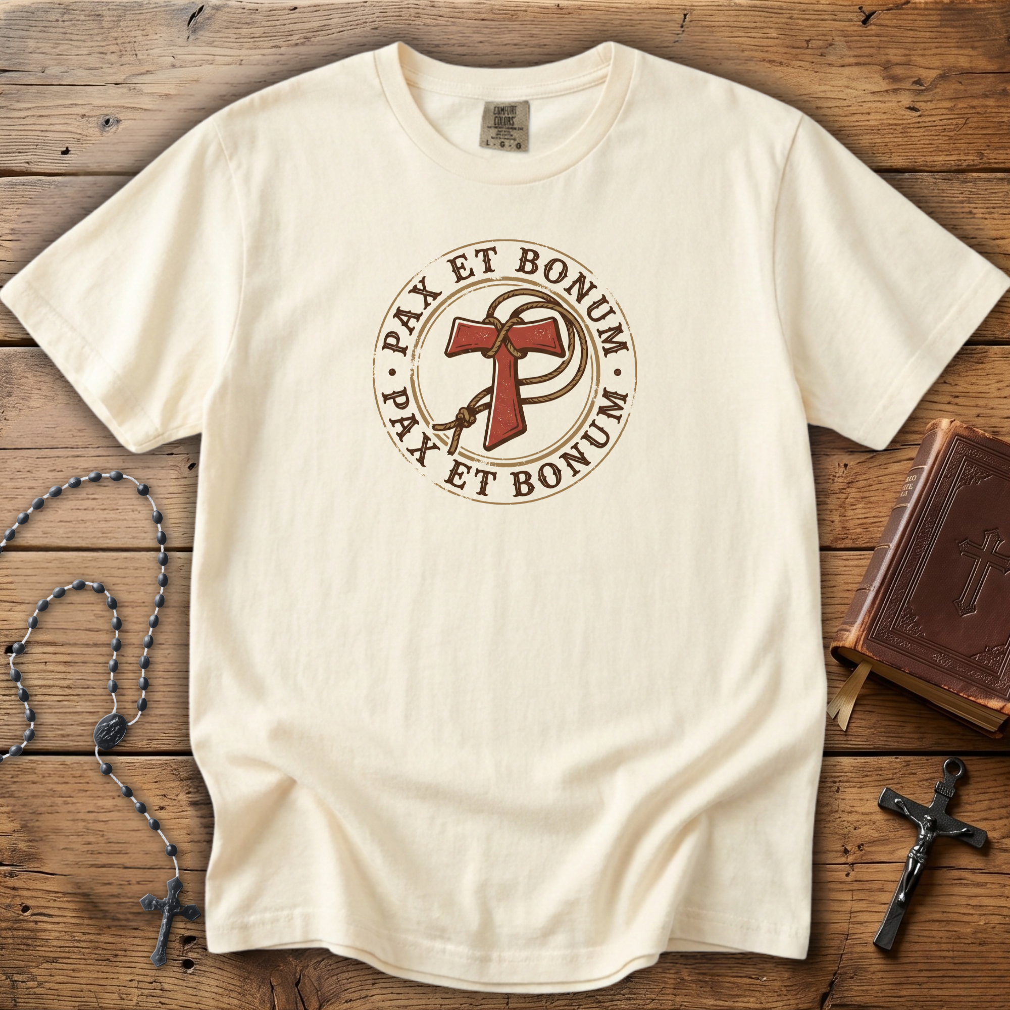 Pax et bonum (Peace and Goodness) - Comfort Colors Tee