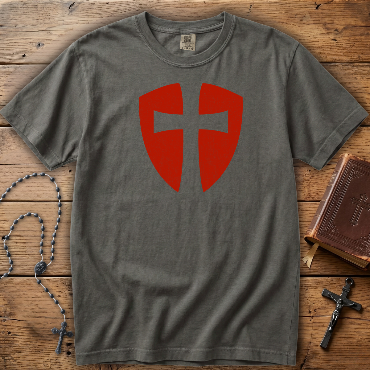 Knights Templar Cross Shield | Comfort Colors Tee