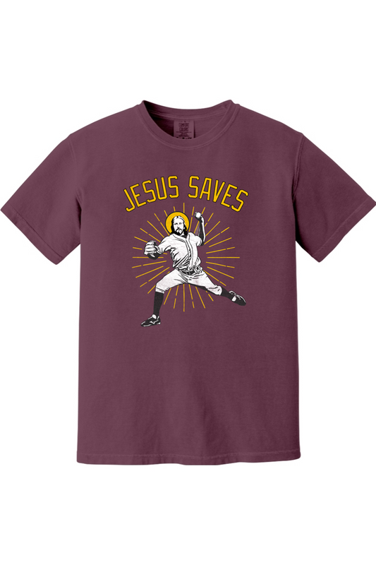 Jesus Saves (Baseball) - Comfort Colors Ringspun Short Sleeve Shirt