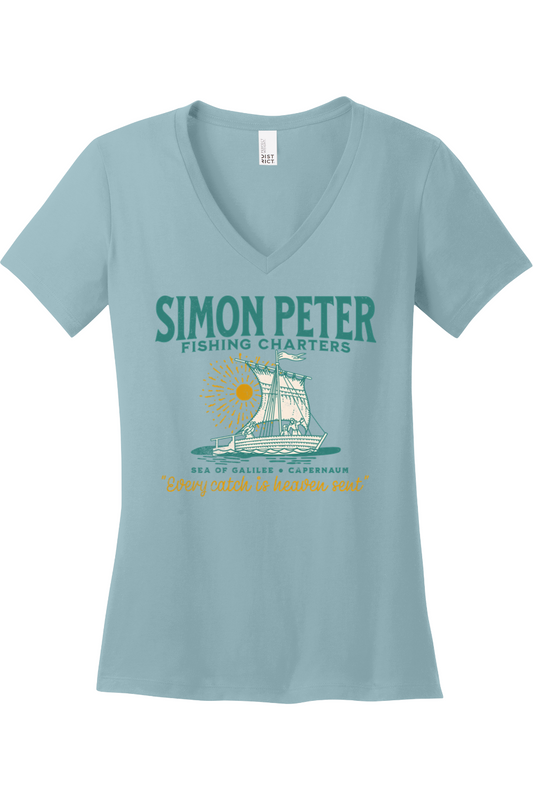 Simon Peter Fishing Charters - Ladies V-Neck Tee