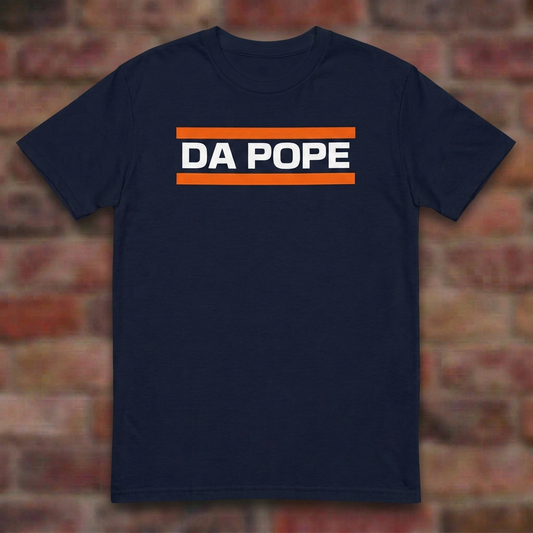 Da Pope Chicago Style Navy T-shirt brick flat lay