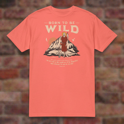 Born To Be Wild Coral Silk T-shirt brick flat lay